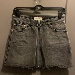 Free People block denim mini skirt
